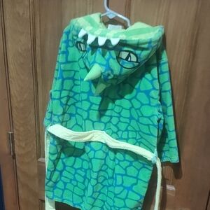 Green Dinosaur Hooded Bathrobe